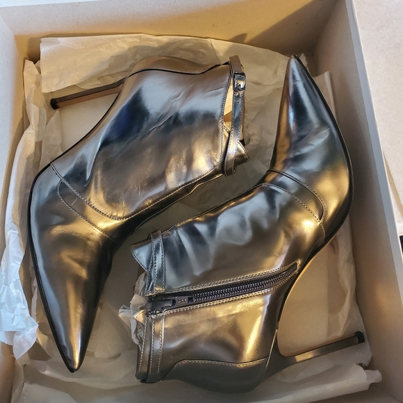 Manolo Blahnik- Silver Booties - Picture 2 of 3
